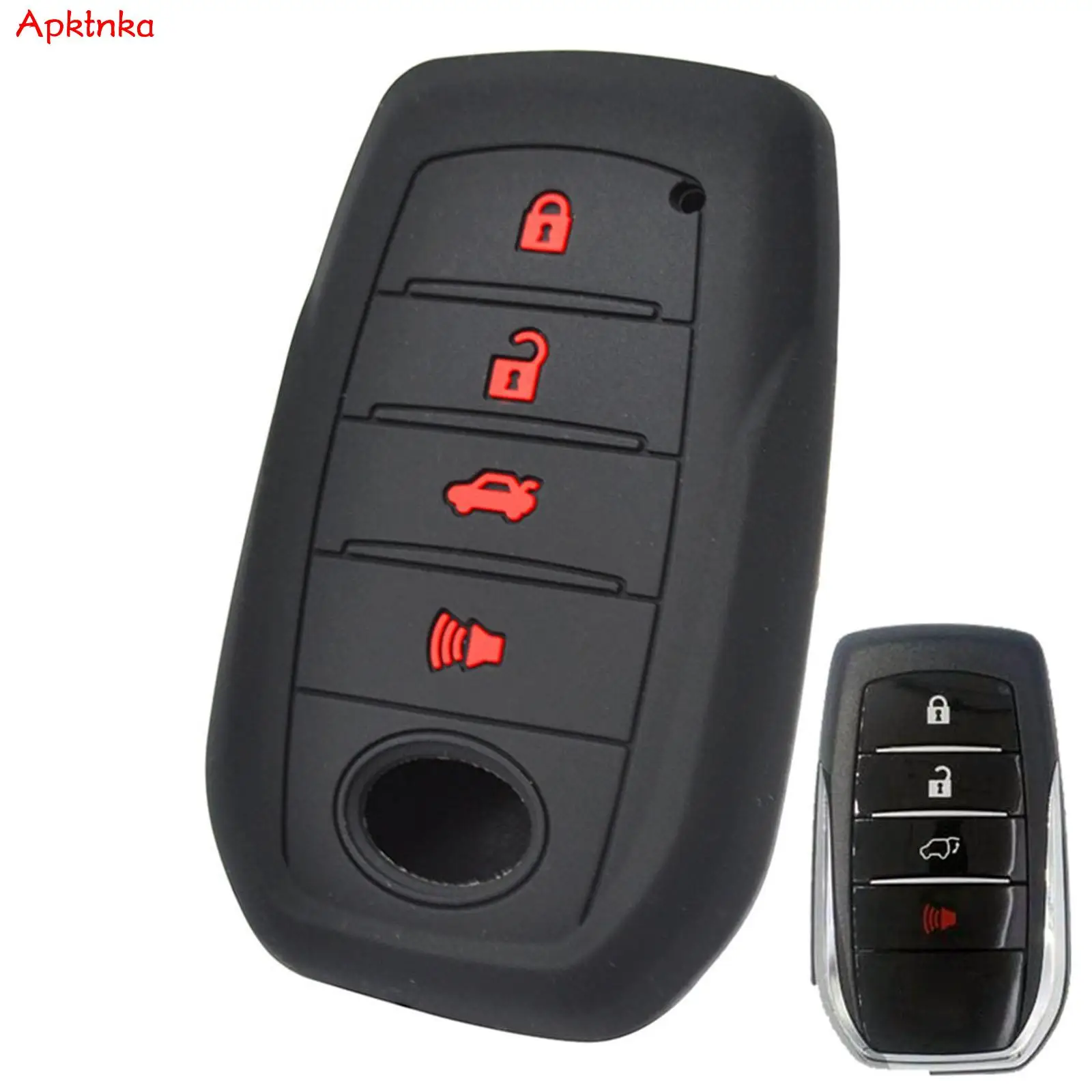 4 Button Silicone Key Case Cover For Toyota Fortuner Rav4 Highlander Mark X Cover Remote Fob Shell Jacket Key Sleeve Protector