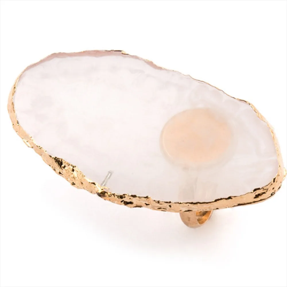 1 Pc Resin Stone Color Nail Art Ring Palette Finger Ring Plate Acrylic UV Gel Polish Cream Foundation Mixing Nail Art Equipment - Цвет: 4