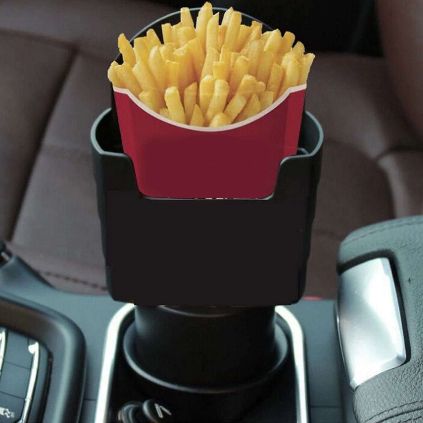 Perfect White Elephant Idea Stocking Stuffer or Holiday Present Fries on The Fly Universal Car French Fry Holder for Cup Holder 