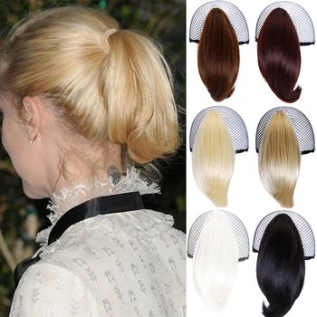 

DIANQI 8 colors short curly synthetic hair blonde black small pony tail hair accessories claw ponytail extensions for women hair