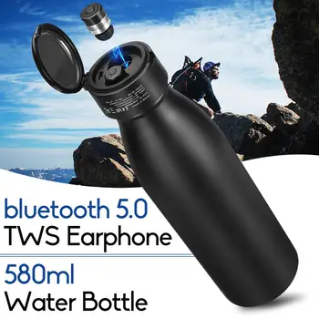 

TWS bluetooth Earphones 2 In 1 bluetooth 5.0 580ml Water Bottle TWS True Wireless Stereo Waterproof Earbuds With Mic