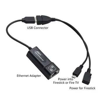 

Black Durable LAN Ethernet Adapter USB Converter Cable for Ama-zon FIRE TV 3