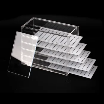 

NEWCOME Transparent Acrylic 5 Layers Eyelash Extension Storage Box Makeup Organizer False Eyelashes Pallets Holders Grafting