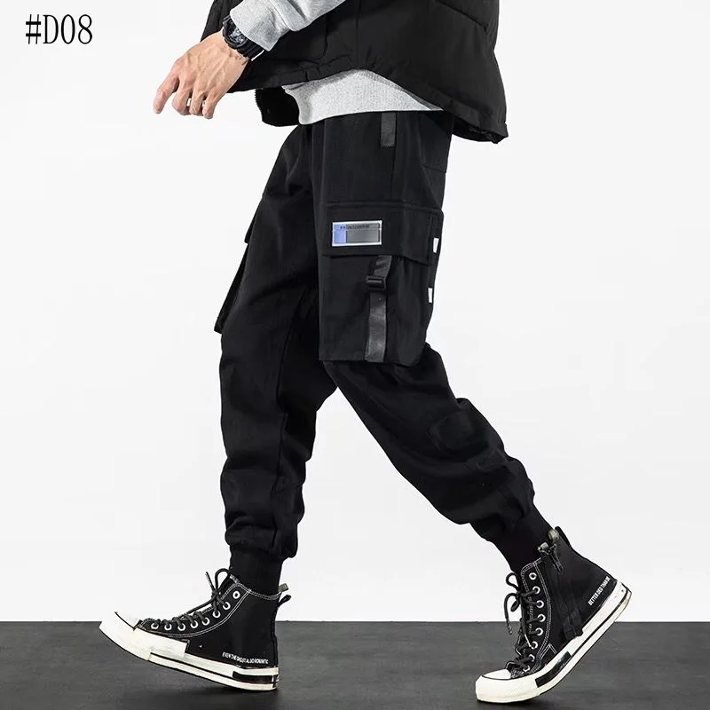 Streetwear Men's Multi Pockets Cargo Harem Pants Hip Hop Casual Male Track Pants Joggers Trousers Fashion Harajuku Men Pants mens harem joggers