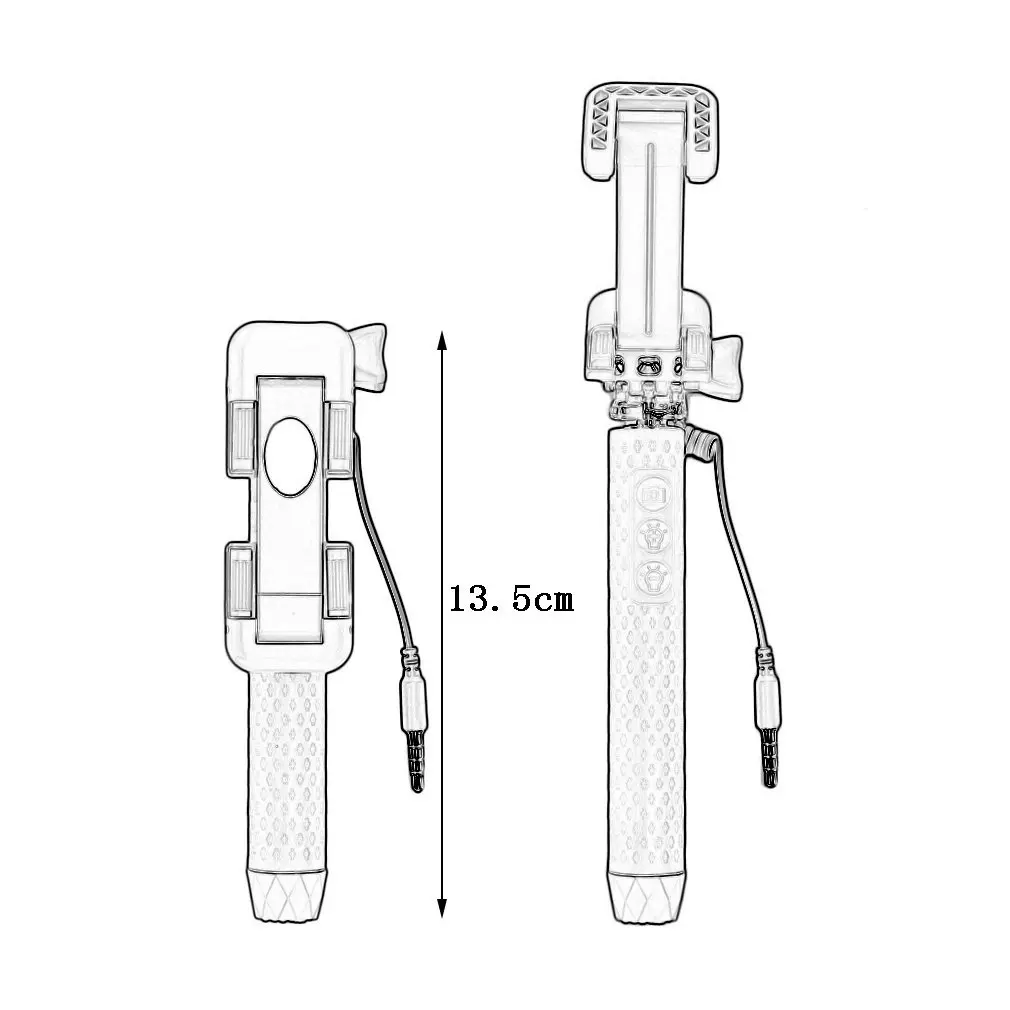 Мини проводной ручной монопод селфи-палка, увеличивающий светодиодный свет для мобильного телефона