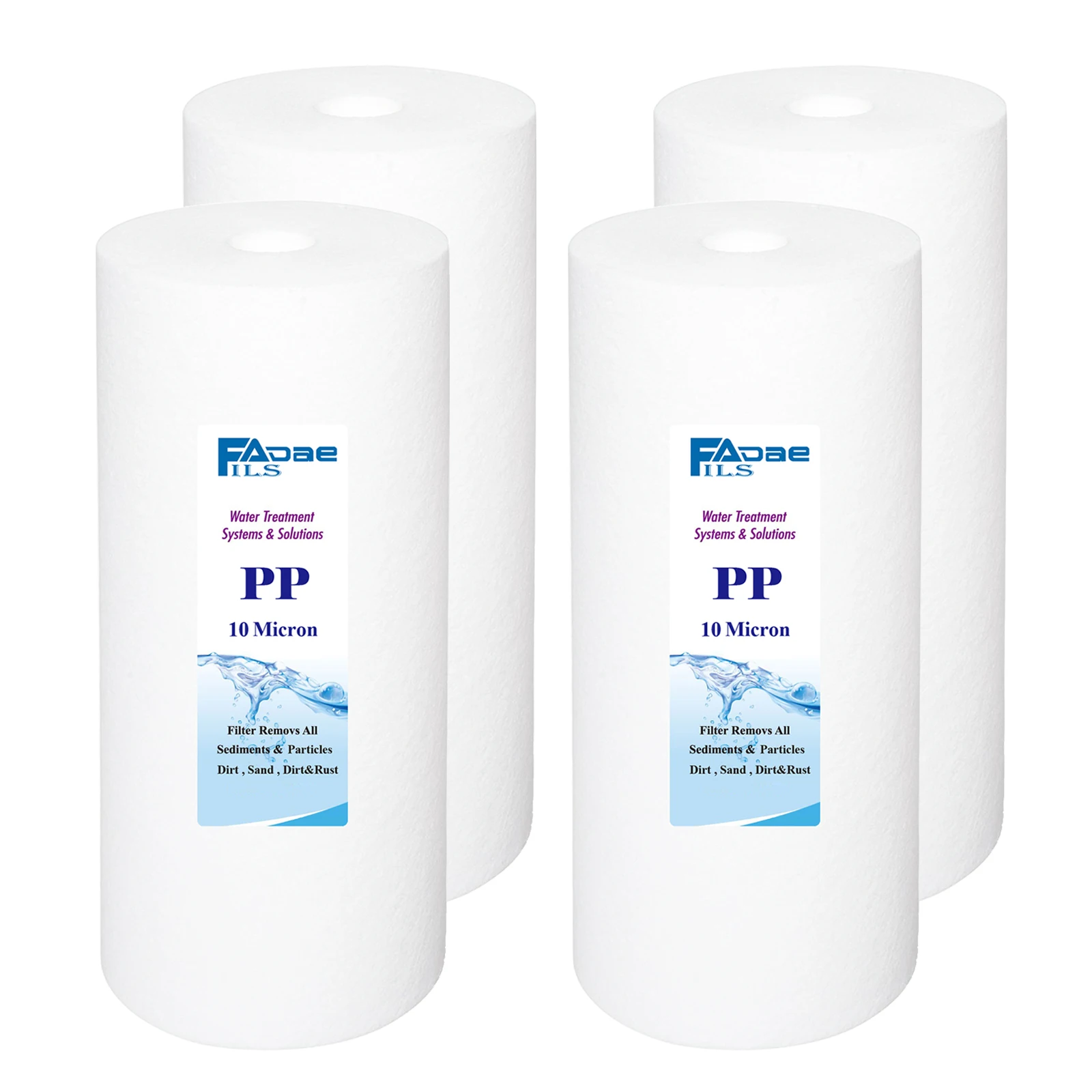 4 Pack Of 10" X 4.5" Whole House Sediment Water Filter 10 Micron Big