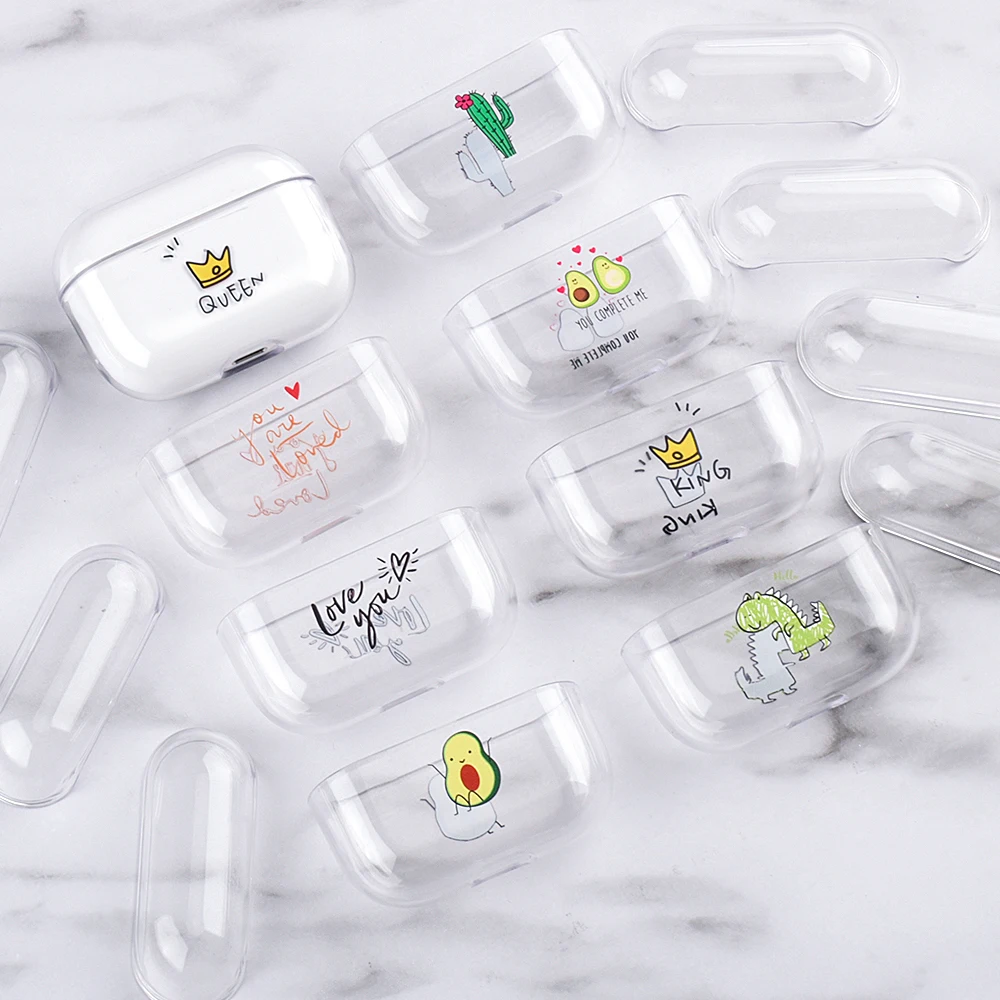 Чехол для AirPods Pro 2019 прозрачный чехол с рисунком зарядки Bluetooth наушников 3