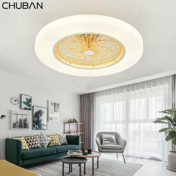 

58CM Modern Ceiling Fan with Lights APP& Remote Control Ceiling Fans Lamp for Dining Room Bedroom Fan 110/220v Silent Sleep Fans