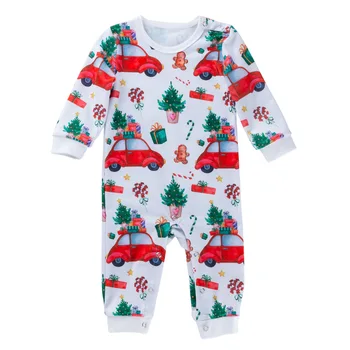 

Baby Girl Clothes Christmas Tree Printed Girls Boys Cotton Romper Jumpsuit Children Xmas Climbing Clothing Baby Outfits 3 Colors