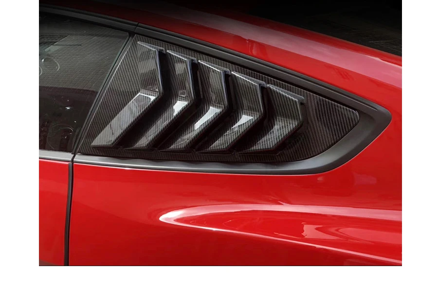 Автомобильный боковой дефлектор из углеродного волокна, вентиляционное окно, жалюзи, накладка, наклейка, подходит для Ford Mustang, Оконные Планки, вентиляционное отверстие