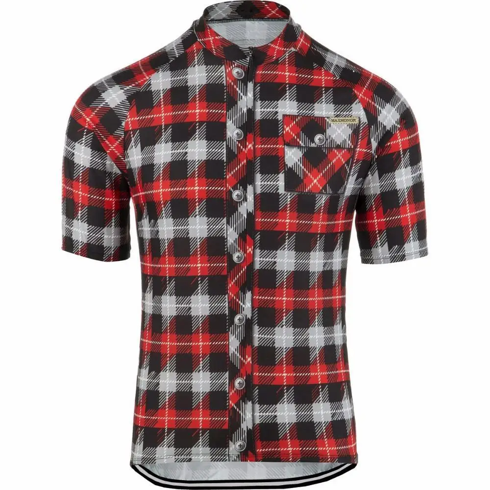 Новинка 2021 красная клетчатая велосипедная рубашка мужская летняя футболка с