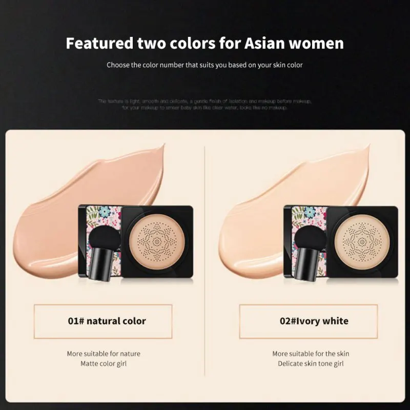Mushroom Air Cushion BB Cream Moisturizing Cover Blemishes Even Skin Tone Bb Cream