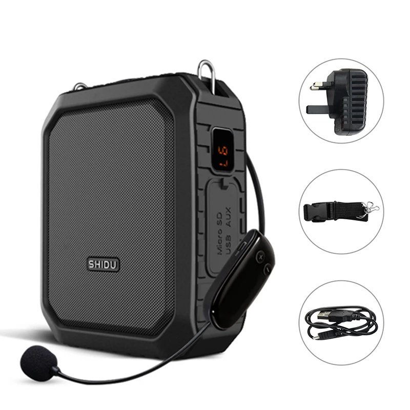 مضخم صوت SHIDU للمعلم مع سماعة ميكروفون لاسلكية، م...