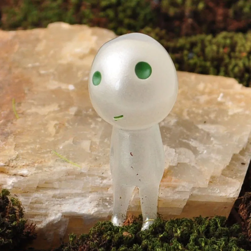 8 шт./лот Мини мультфильм Мононоке Светящиеся в темноте Ghibli фигурки Kodamas светящиеся эльф модель смолы Серебристые Фигурки игрушки
