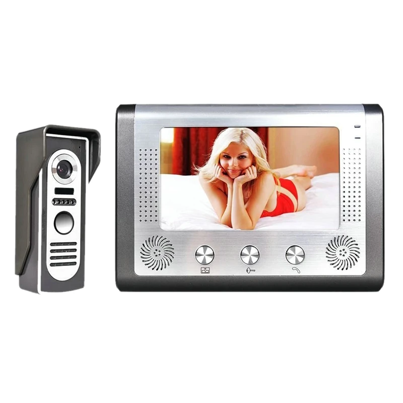 

7Inch Video Intercom Doorbell Night Vision IR 1000TVL Camera Waterproof Unlock for Home Apartment Video Door Phone(EU Plug)