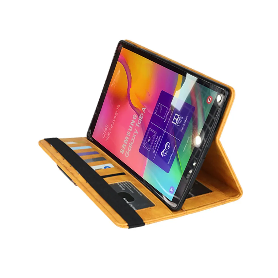 Чехол для планшета для Samsung Galaxy Tab A 10,1 ''T510 T515 чехол в стиле ретро из искусственной кожи многочисленный-Функция держатель для карт чехол-бумажник с подставкой и крышкой