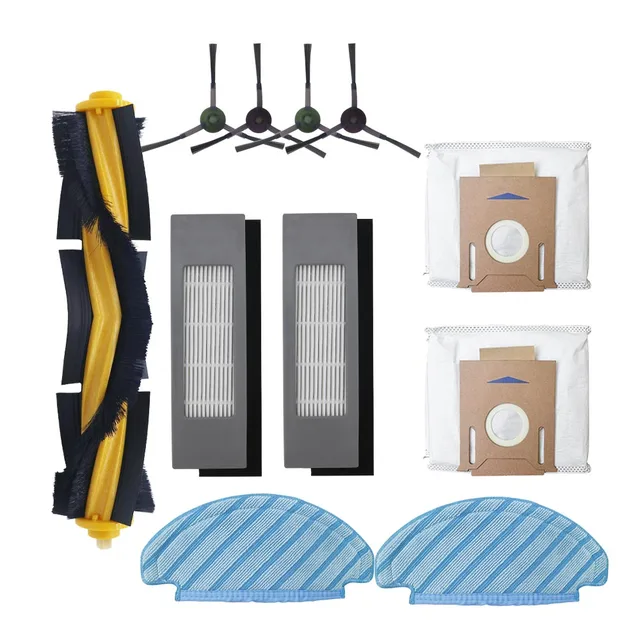 Main / Side Brush For ECOVACS DEEBOT OZMO T8 / T8 AIVI Robot Vacuum Cleaner Dust Bag Filter Disposable Mop Cloth Accessories 11pcs