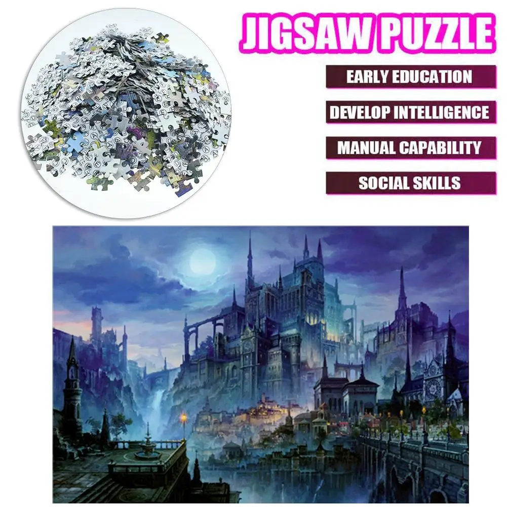 

1000Pcs Magic Castle Puzzle Jigsaw Self Assembly Pressure Reduction Kids Toy