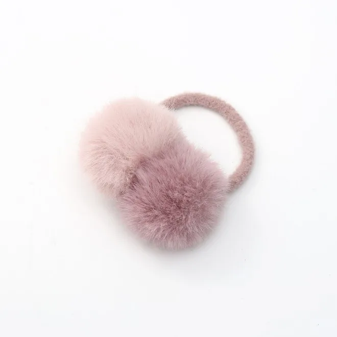 Unique Faux Fur Ball 1PC Hair Rope Seaside 4 Colors Girls Elastic Beautiful Colorful Pompon Exquisite Creative hand band