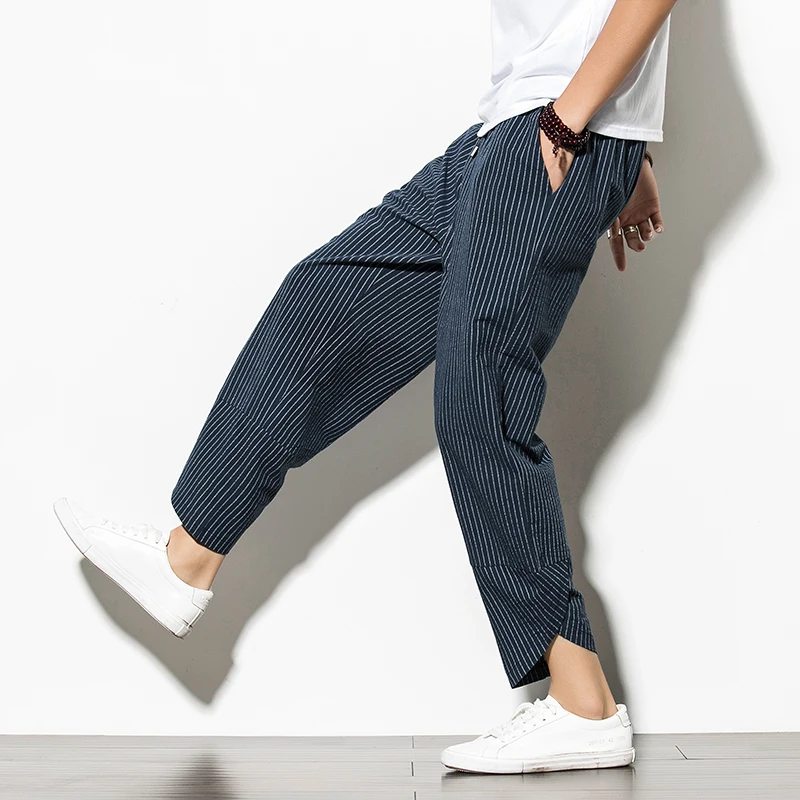 baggy striped trousers
