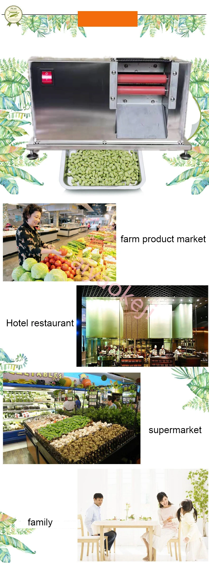 Description Picture 3 of itemHigh Quality Pea Peeler Machine Bean Shelling Machine Electric Edamame Peeling Machine Green Soybean Sheller machine