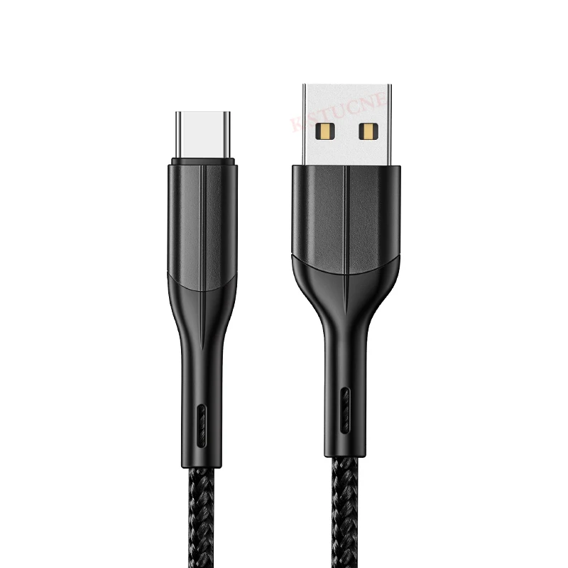 Кабель KSTUCNE 3,0 usb type C, 3 А, быстрая зарядка для Xiaom Redmi Note 7, кабель type-C для быстрой зарядки samsung S9 S10 S8 Plus, USB C - Цвет: Черный