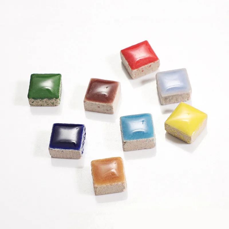 Description Picture 4 of item80g/2.82oz(Approx. 80pcs) Big Porcelain Mosaic Tiles 9.5mm Square Ceramic Mosaic Making Tiles Handmade DIY Crafts Materials