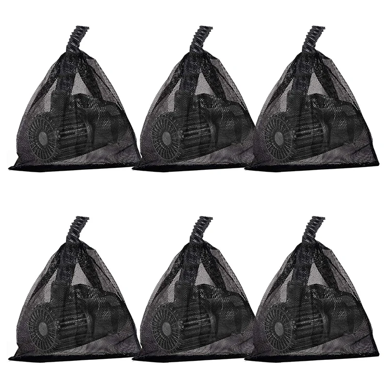 6 Pack Large Pump Barrier Bag with Drawstring Pond Mesh Pump Filter