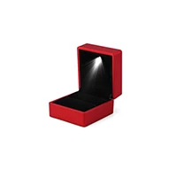 Элегантный светодиодный светильник кольцо креативный ящик для хранения Обручальное Кольцо Кулон на заказ витринные подставки для ювелирных изделий Упаковка подарков Чехол - Цвет: Красный