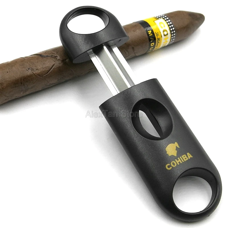 COHIBA брендовые пластиковые v-образные сигары резак острые сигареты резка металла нержавеющая сталь лезвия гаджеты сигары