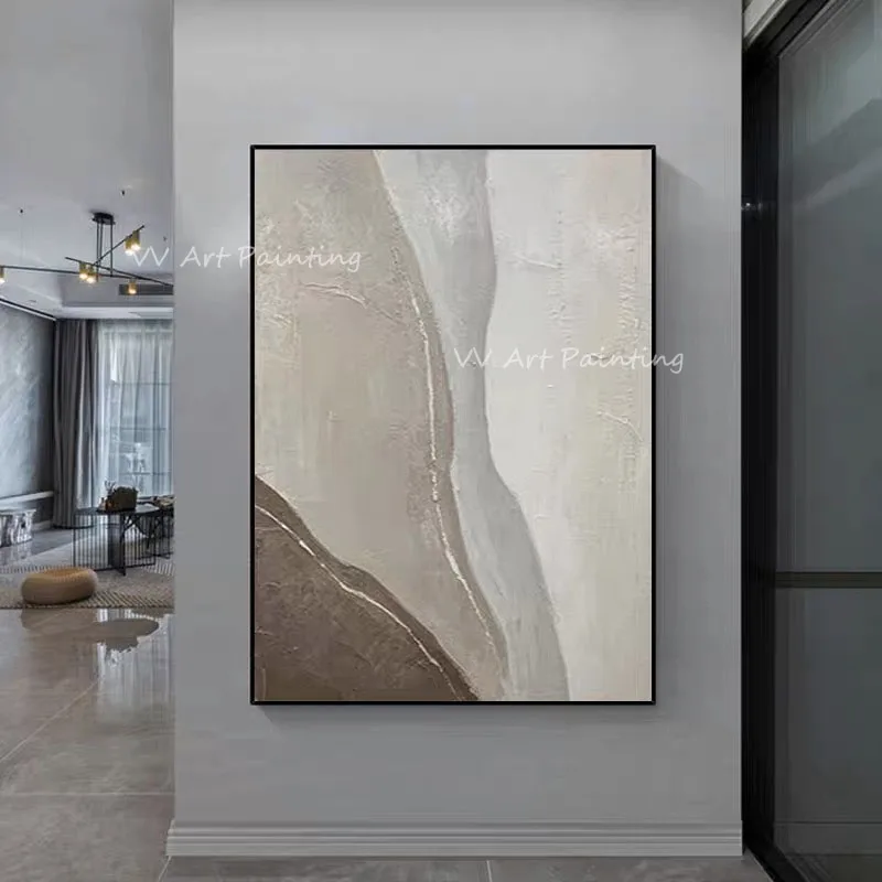 

Large Size 100% Handmade simple grey and brown canvas landscape Oil Painting On Canvas Handpainted Wall Artwork Gift Decoration