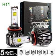 AMZLED 6000K H4 LED H7 H1 HB4 H11 HB5 V16 LED رقاقة سيارة المصابيح الأمامية 40 واط 12000LM سيارة Canbus الطاقة 9005 9006 توربو led مصابيح مرحبا(China)