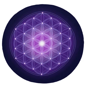 

Super Soft Plush Flannel Blanket Purple Life Flower Blankets Round Throw Blanket for Beds