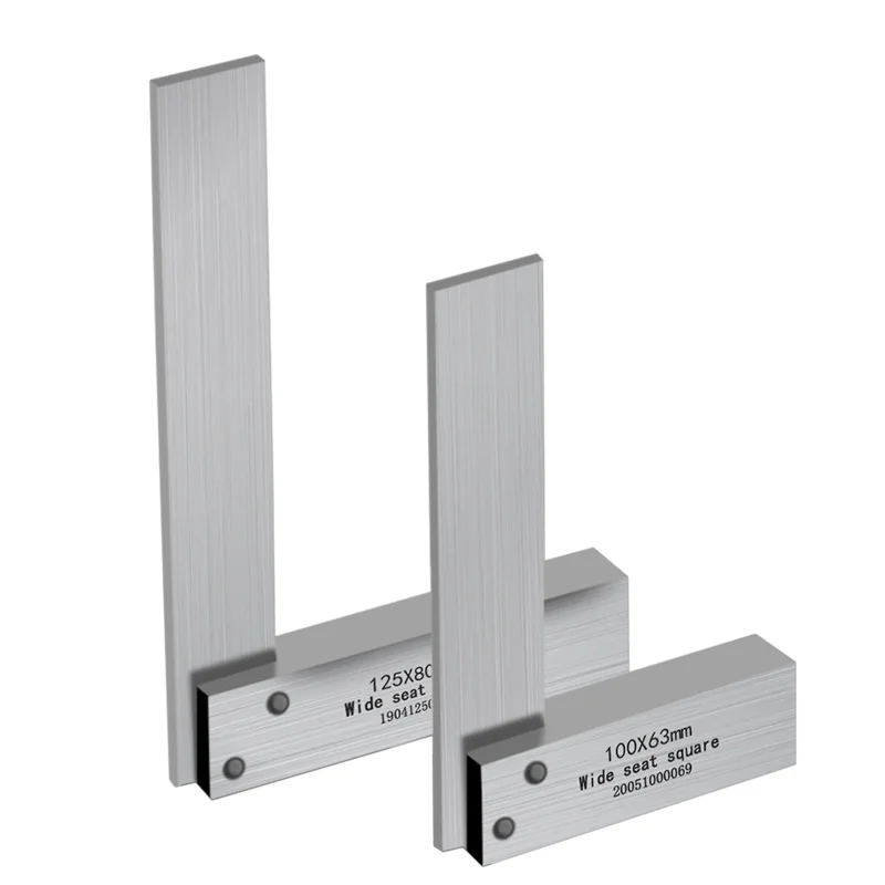 Square 90-degree square L-shaped ruler With ground seat Precision hardened steel angle ruler 63x10 80x50 100x60 125x80mm