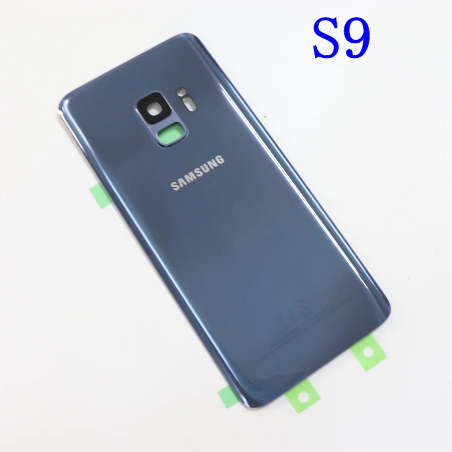 Samsung задняя Батарея Крышка для samsung Galaxy S9 плюс s9+ G965 SM-G965F G965FD S9 G960 SM-G960F G960FD сзади Стекло чехол - Цвет: S9  Blue