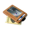 KUDIAN oso hombres de cuero titular de la tarjeta de crédito de diseño Vintage tarjeta de viaje billeteras auto-cubierta para documentos BIH112 PM49 ► Foto 2/6