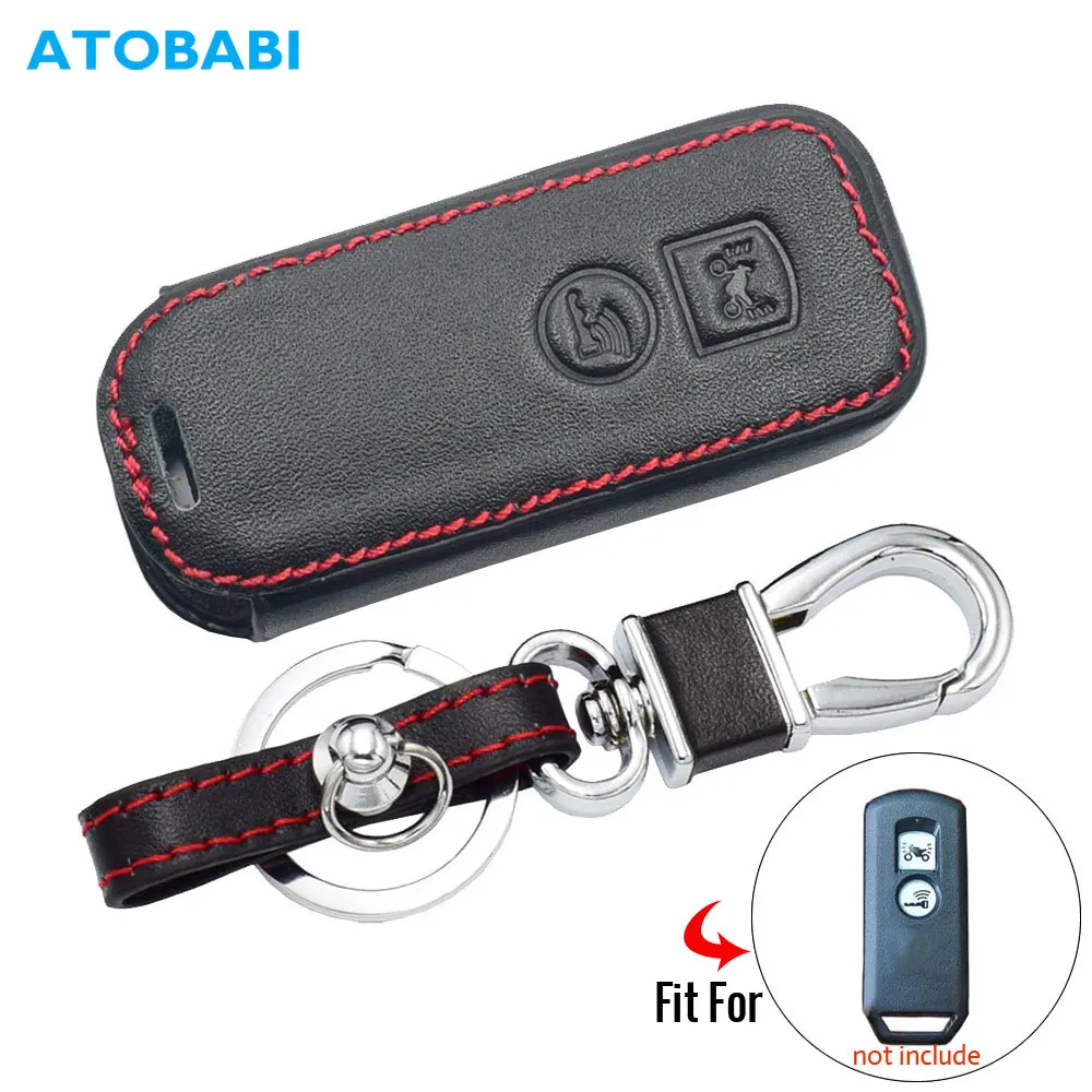 

Leather Motorcycle Key Case For Honda PCX 150 X-ADV SH125 Scoopy SH300 Remote Fob Cover Car Keychain Protector Bag Accessories