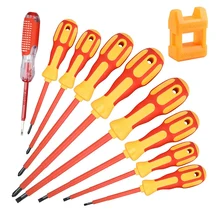 

Fashion9 Piece 1000V Insulated Electrician Screwdrivers Set with Magnetic Tips and 1 Test Pen Electrical Screwdriver Set