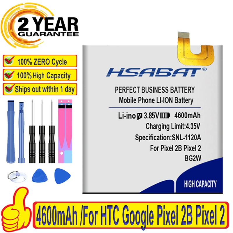 Аккумулятор HSABAT 4600 мАч BG2W для телефона HTC Google Pixel 2B 2 Muski 100% оригинал|Аккумуляторы