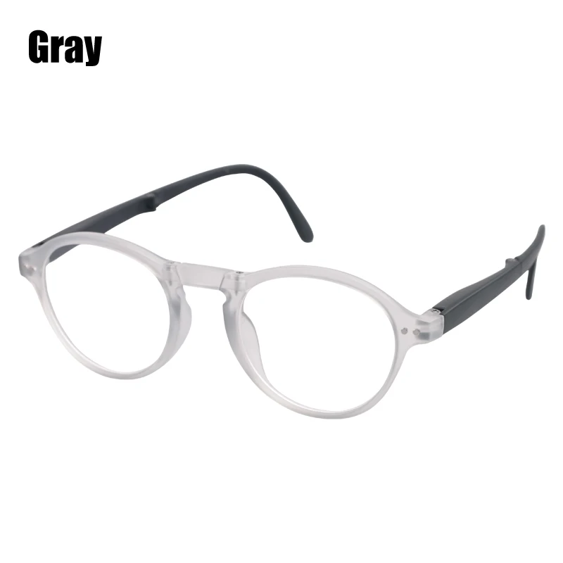 SOOLALA складные очки для чтения Для мужчин Для женщин Карманный складной пресбиопии очки для чтения с кожаный чехол+ 1,0 1,25 1,5 1,75 до 4,0 - Цвет оправы: Gray