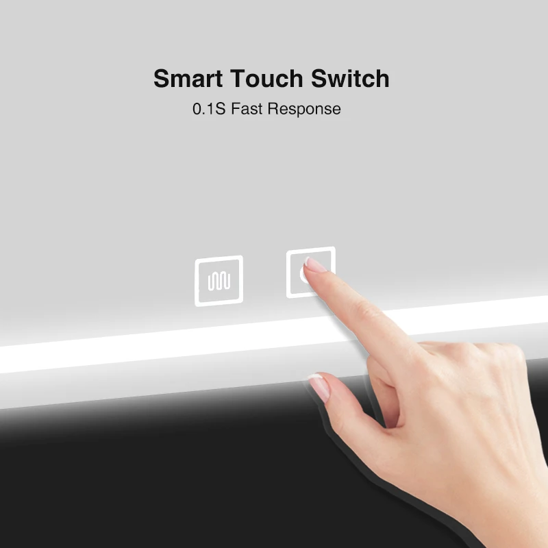50x70CM Smart Bathroom Mirror LED Light Makeup Mirror 3 Color BackLight With Defogging Bluetooth Speaker For Home Decoration