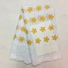 Африканская сухая кружевная ткань высокого качества для женщин, хлопковое кружево, французская кружевная ткань с камнями, швейцарская вуаль, кружево в Швейцарии