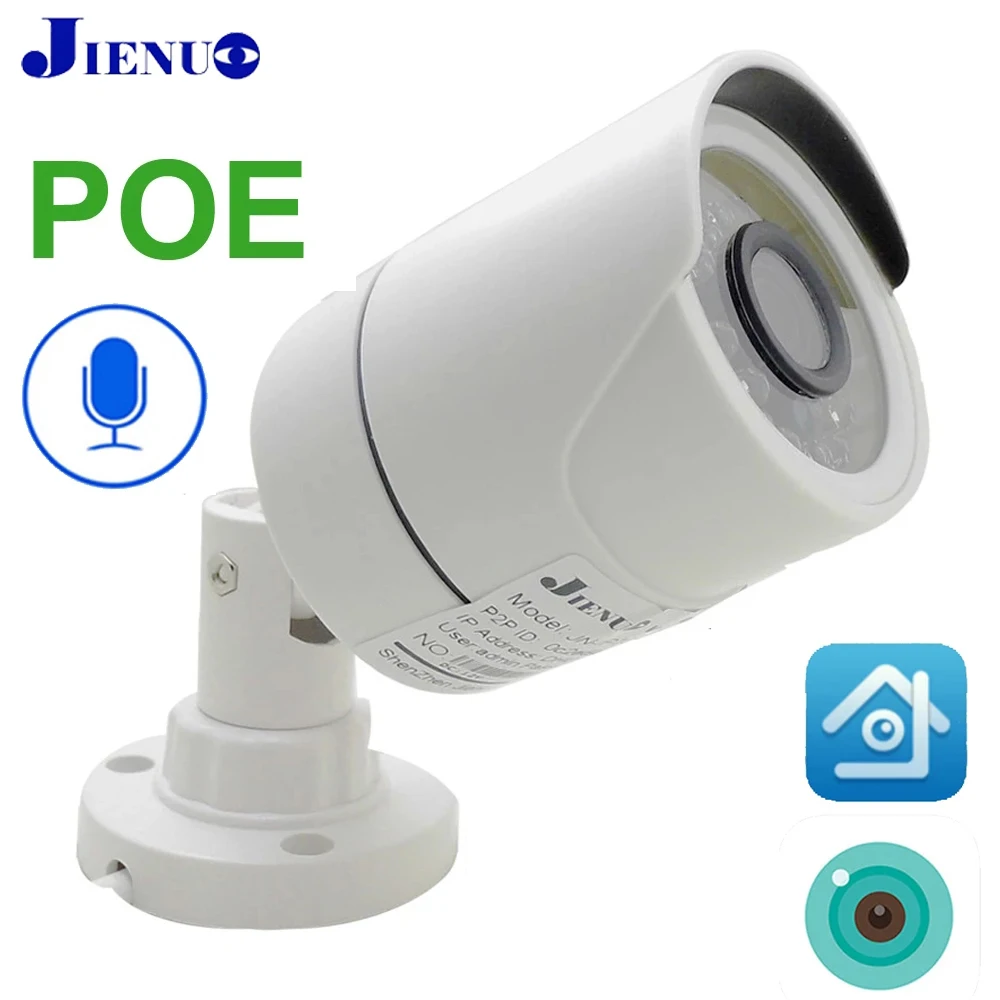 

IP Cameras POE Outdoor Waterproof 720P 1080P 5MP Cctv Security Bullet Camera Infrared Home Video Surveillance + Microphone
