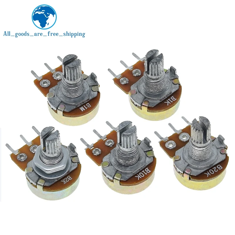 Wh148 Linear Potentiometer 15mm Shaft With Nuts And Washers 3pin Wh148