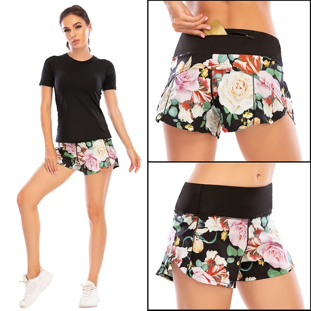 BLESSKISS 20Color Loose Sport Shorts Women Fit Training Gym Running Shorts For Ladies Printing Pocket Workout Yoga Shorts Wear 12018