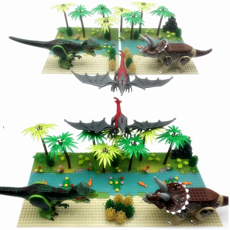 

Jurassic Park World for Kids Building Blocks Dinosaurs for Children MOC Plants Forest Bricks for Boys Xmas Birthday Gift Juguete