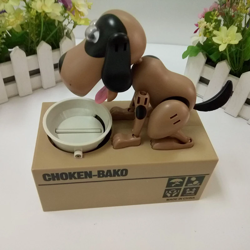 Brown spot Мультяшная собака вор Копилка забавные детские игрушки автоматическая кража экономия денег копилки электрические звучащие подарки для детей TY0467 - Цвет: Brown spot