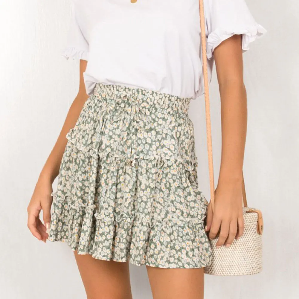 Jocoo Jolee Women Summer Floral Print Pleated Mini Skirt Elegant High waist Short Beach Holidays Casual Skirt Boho Cotton 2XL Jocoo Jolee Women Summer Floral Print Pleated Mini Skirt Elegant High waist Short Beach Holidays Casual Skirt Boho Cotton 2XL