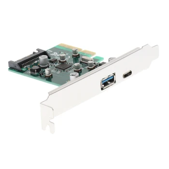 

PCI-E 4X/8X/16X Express to USB3.1 USB-C Type C+Type A Add on Expansion Card Adapter