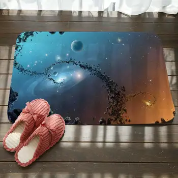 

Bright Planet Astronaut Doorway Carpet Rugs Living Room Bedroom Decor Non-slip Floor Mat Bathroom Kitchen Doormat Clean Mat